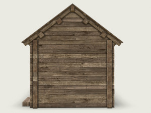 wooden log cabin 3D 模型