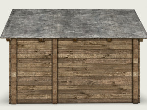 wooden log cabin 3D 模型