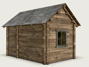 wooden log cabin 3D Model