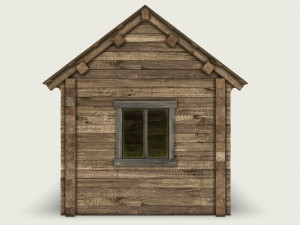 wooden log cabin 3D 模型