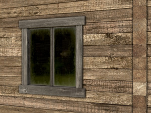 wooden log cabin 3D 模型