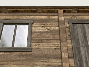 wooden log cabin 3D 模型