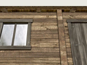 wooden log cabin 3D Model