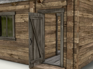 wooden log cabin 3D 模型