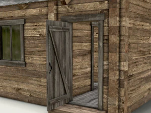 wooden log cabin 3D Model