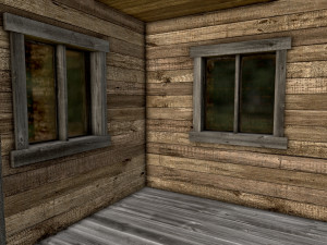 wooden log cabin 3D 模型