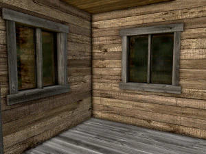 wooden log cabin 3D Model