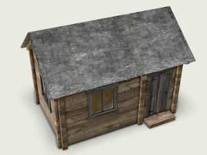wooden log cabin 3D 模型