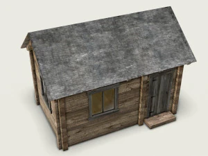 wooden log cabin 3D Model