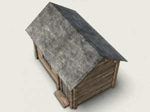 wooden log cabin 3D Model