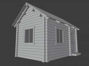 wooden log cabin 3D 模型