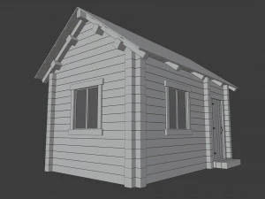 wooden log cabin 3D Model