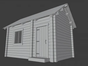 wooden log cabin 3D Model