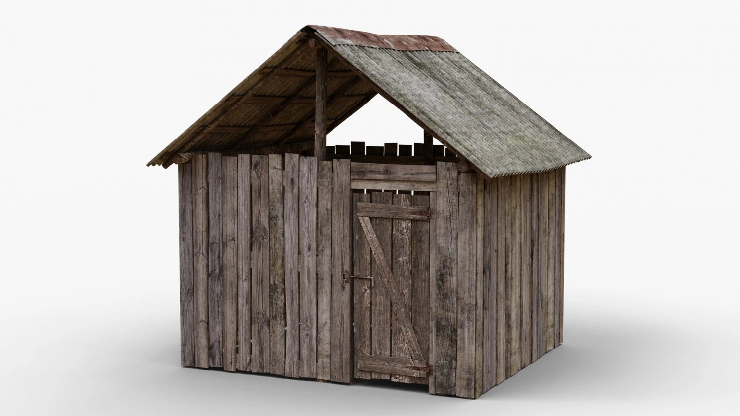 old wooden shed 3D Model .c4d .max .obj .3ds .fbx .stl .blend
