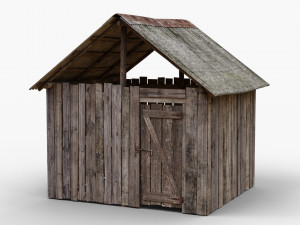 old wooden shed 3D 모델