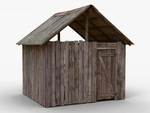 old wooden shed 3D Model