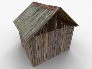 old wooden shed 3D Model
