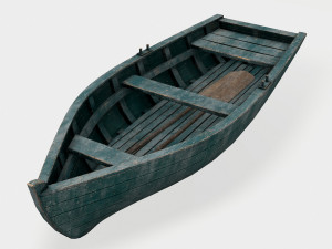 old rowing boat game asset Modelo 3D