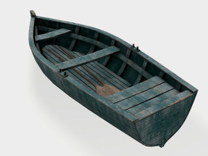 old rowing boat game asset 3D Model