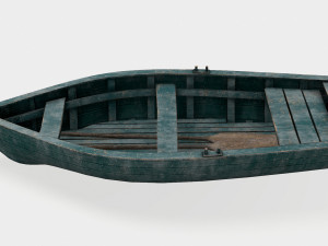 old rowing boat game asset 3D Model