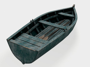 old rowing boat game asset 3D Model