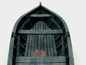 old rowing boat game asset 3D Model