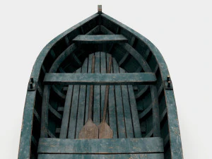 old rowing boat game asset 3D Model