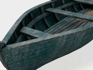 old rowing boat game asset 3D Model