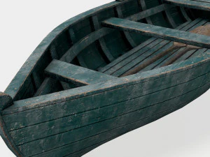 old rowing boat game asset 3D Model