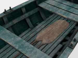 old rowing boat game asset 3D Model