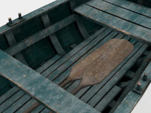 old rowing boat game asset 3D Model