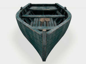 old rowing boat game asset 3D Model
