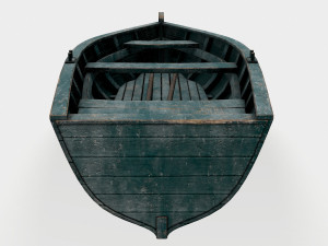 old rowing boat game asset 3D Model