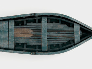 old rowing boat game asset 3D Model
