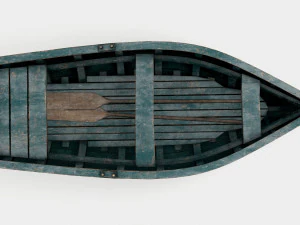 old rowing boat game asset 3D Model