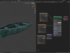 old rowing boat game asset 3D Model