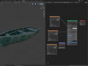 old rowing boat game asset 3D Model