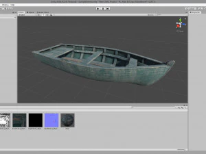 old rowing boat game asset 3D Model