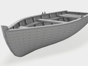 old rowing boat game asset 3D Model