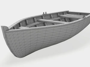 old rowing boat game asset 3D Model