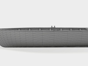old rowing boat game asset 3D Model