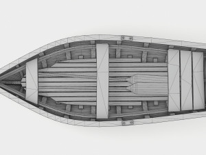 old rowing boat game asset 3D Model