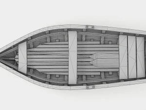 old rowing boat game asset 3D Model