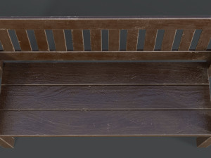 old bench painted worn Modello 3D