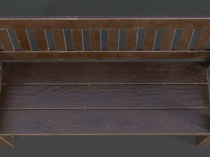 old bench painted worn 3D Model