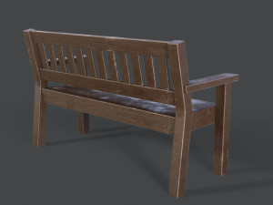 old bench painted worn Modello 3D