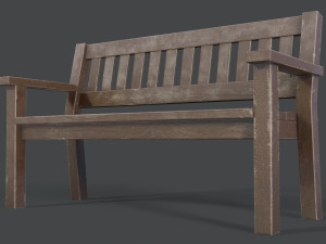 old bench painted worn Modello 3D