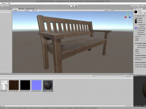 old bench painted worn 3D Model