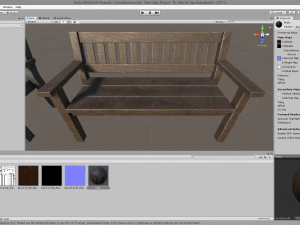 old bench painted worn 3D Model