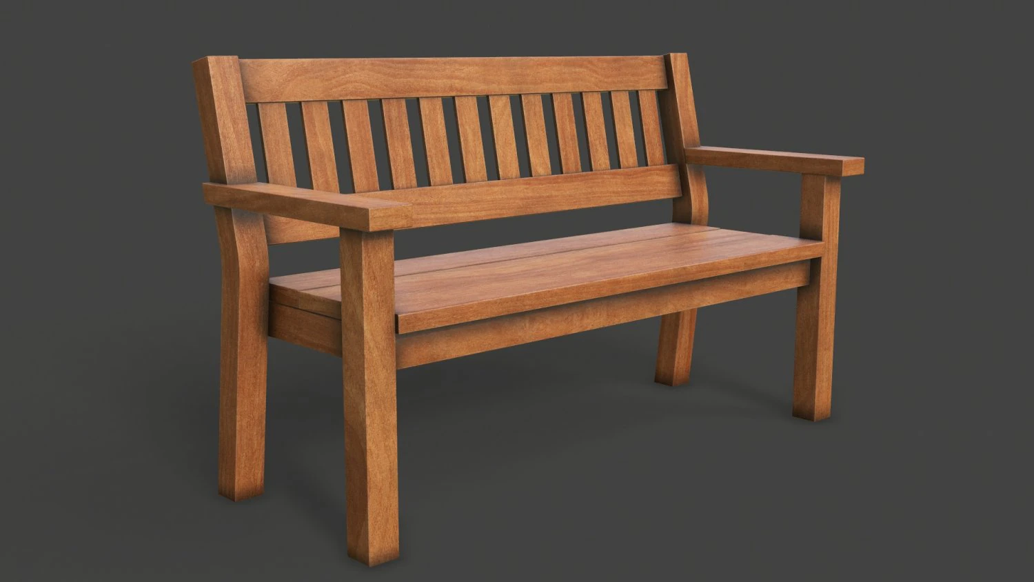 wooden bench 3D Model .c4d .max .obj .3ds .fbx .stl .blend 